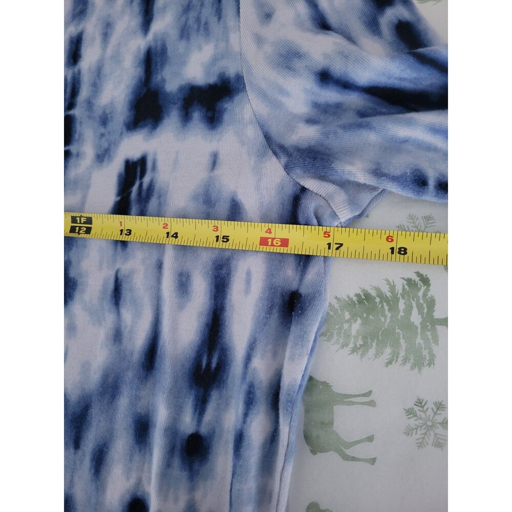Lauren Ralph Lauren Blue Tie Dye Top Womens Large 100% Cotton Shibori Shirt - Picture 8 of 8